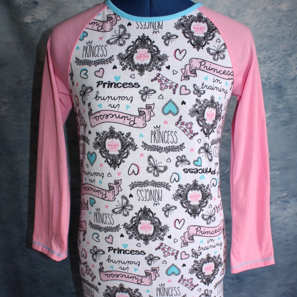 St Eve Girls Pink/White Princess In Training Long Sleeve Nightgown ~M(10/12)~